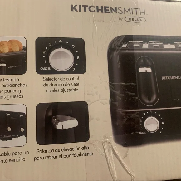 Abella Black Toaster with Adjustable Settings - Picture 3 of 4